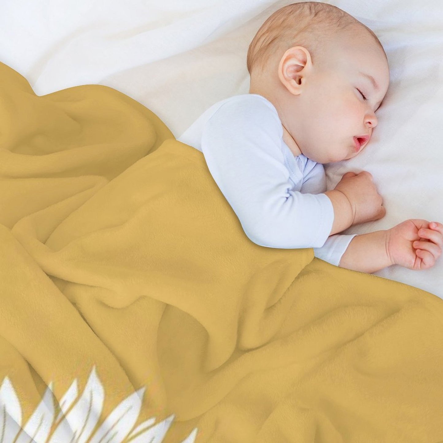 Yellow Flower Drawing Tapestry Throw Blanket