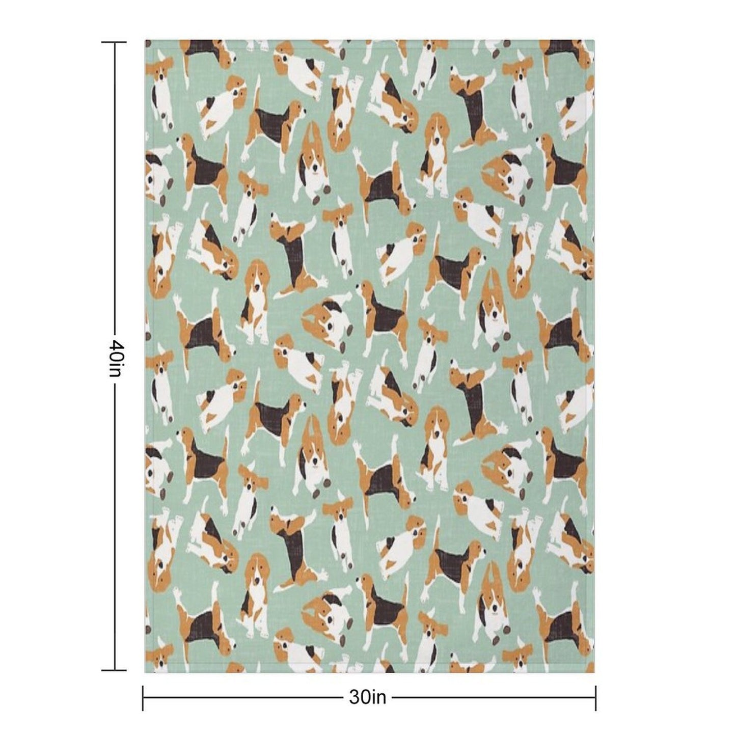 Beagle Scatter Mint Throw Blanket
