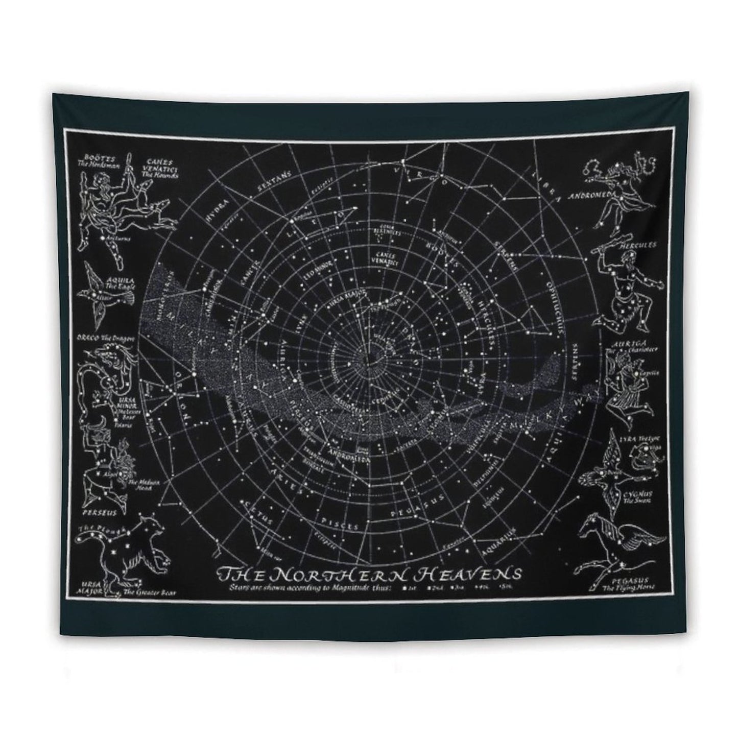 THE NORTHERN HEAVENS Vintage Star Map Print Tapestry