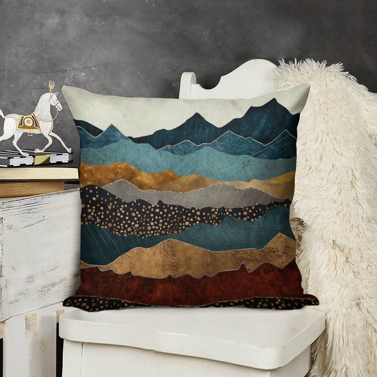 Amber Dusk Linen Throw Pillow Cover