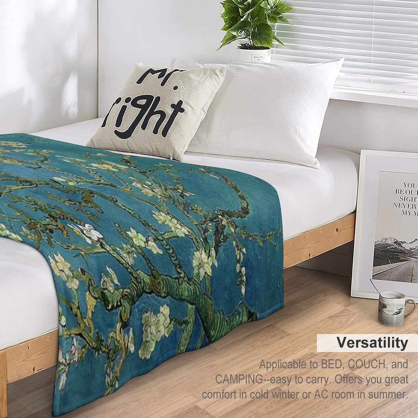 Van Gogh Almond Blossoms Throw Blanket