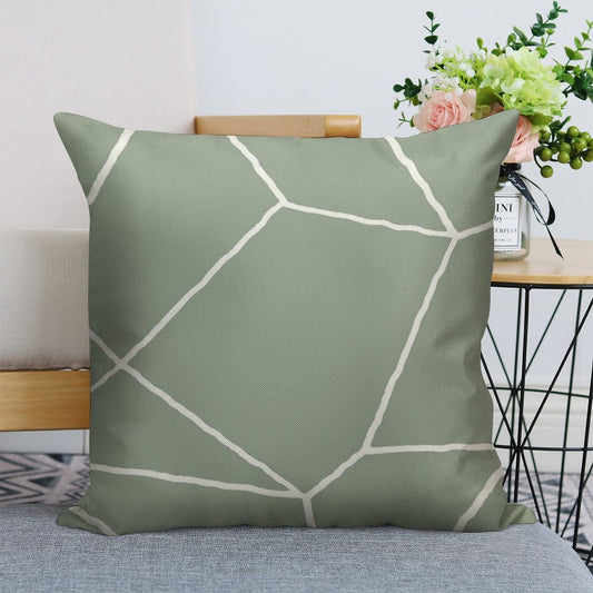 Geometric Sage Green Throw Pillow Linen Throw Pillow Cover