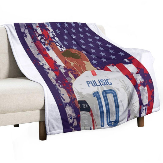 Christian Pulisic USA Poster Throw Blanket