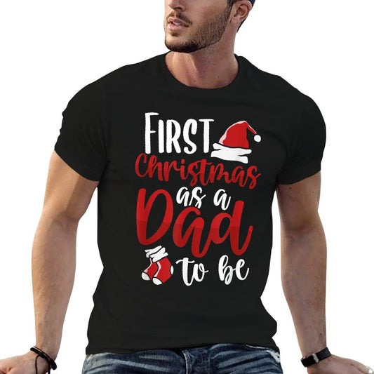First Christmas As A Dad To Be Future Daddy Xmas New Dad Fade-proof Color T-Shirt