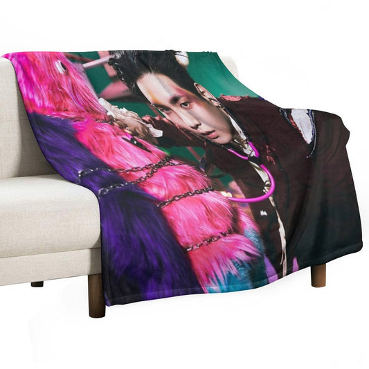 Key Gasoline Pink Monster Throw Blanket