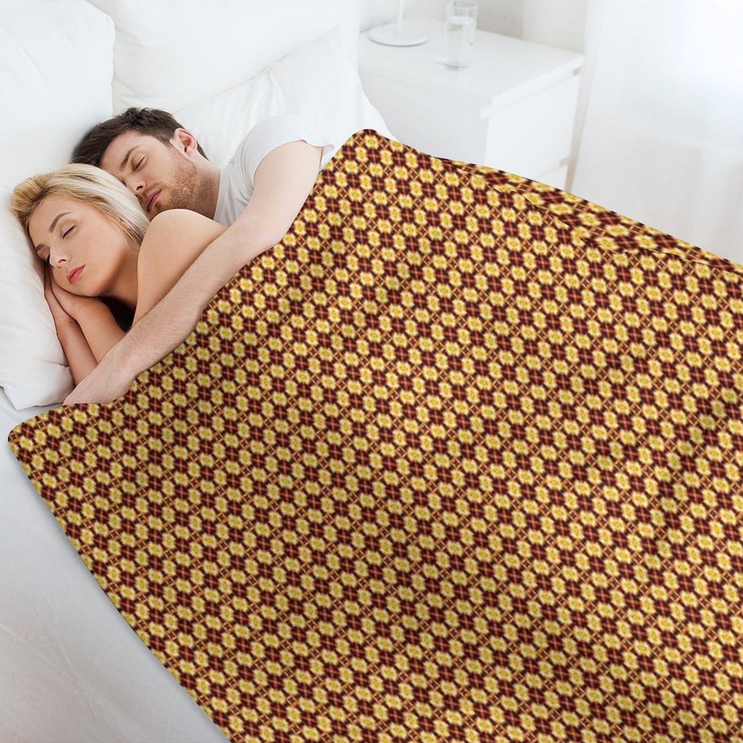 Bright Fiery Flowers Throw Blanket