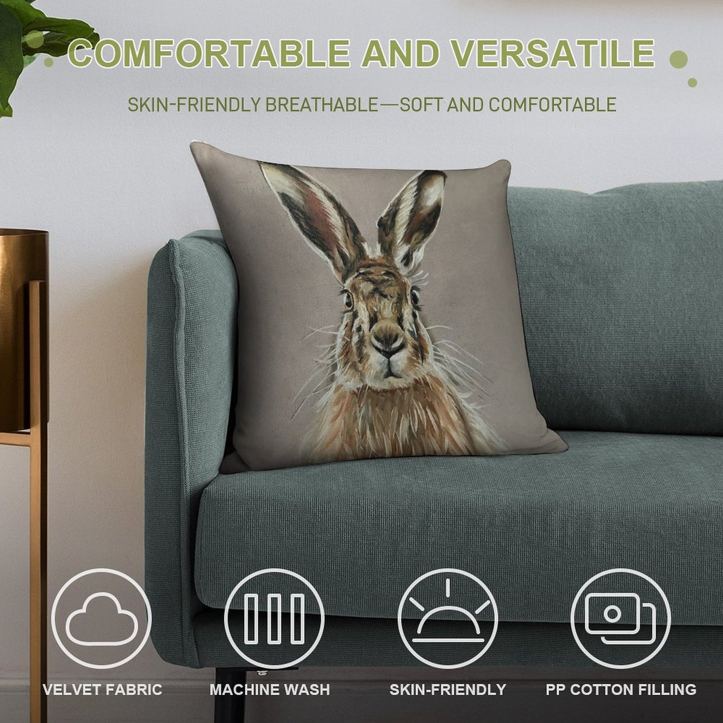 Hare Soft Gift Ready Throw Pillow