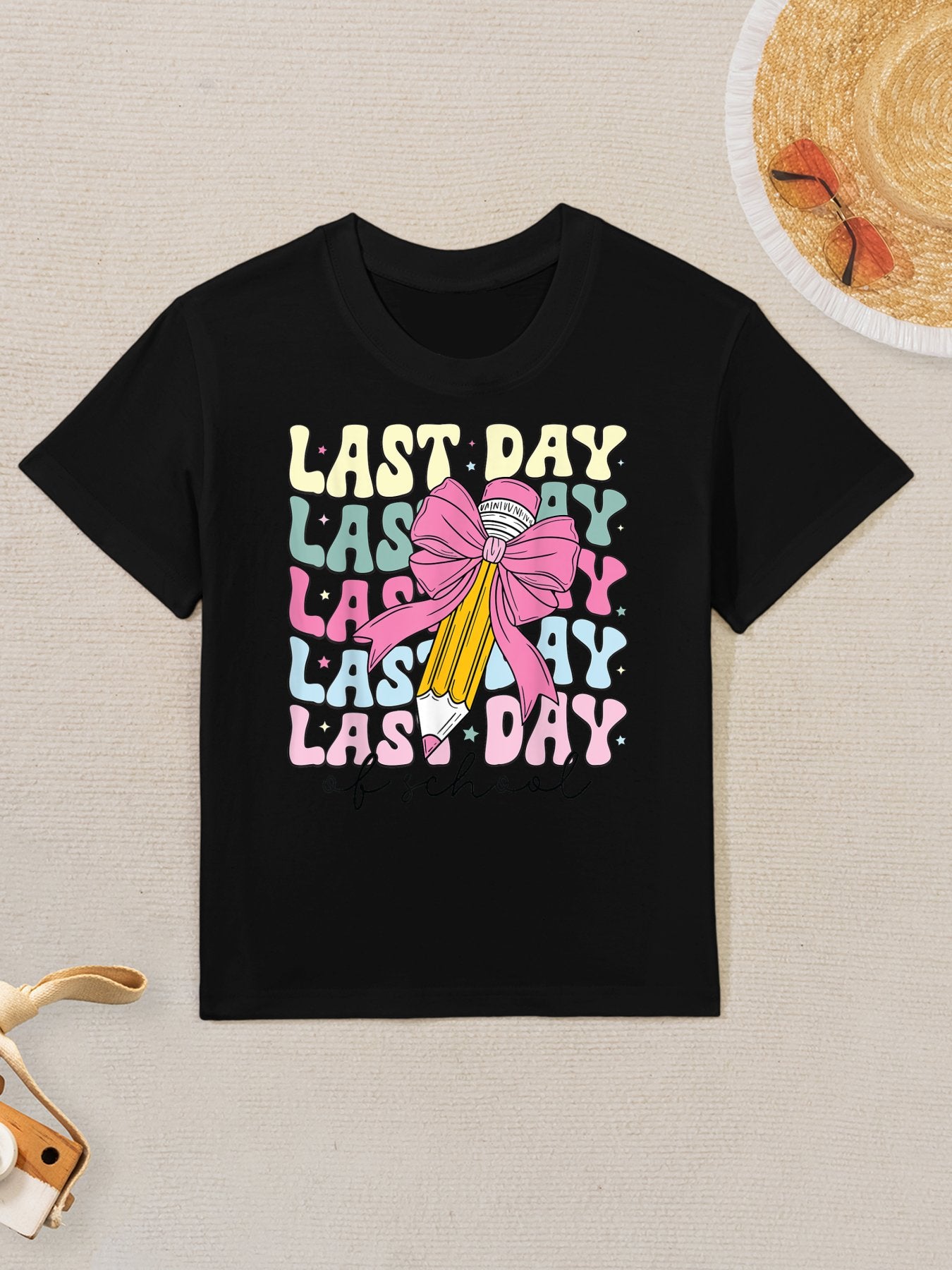 Last Day Of School Coquette Bow Graduation Party Kids T-Shirt