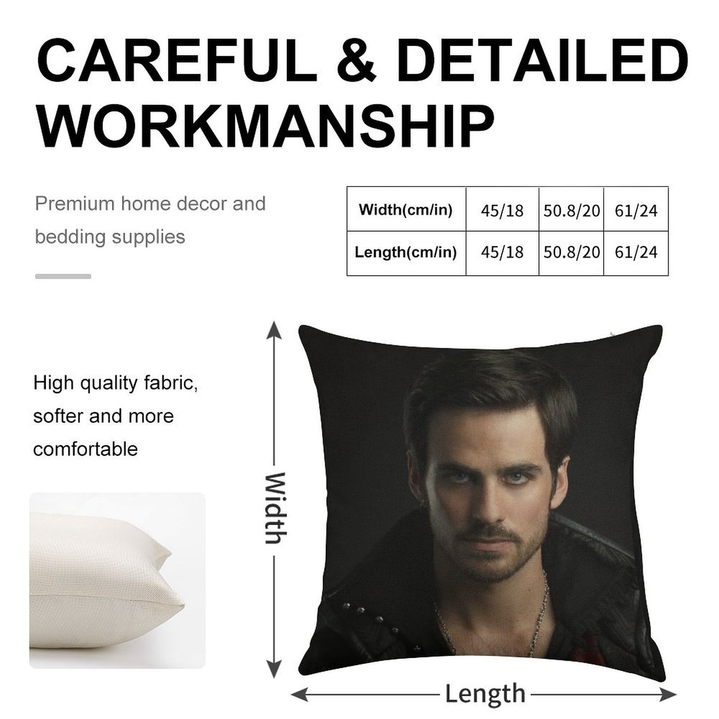 Colin O'Donoghue As Captain Hook Linen Throw Pillow Cover