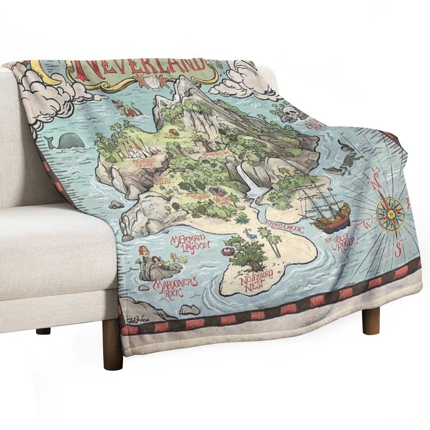 Neverland Map Throw Blanket
