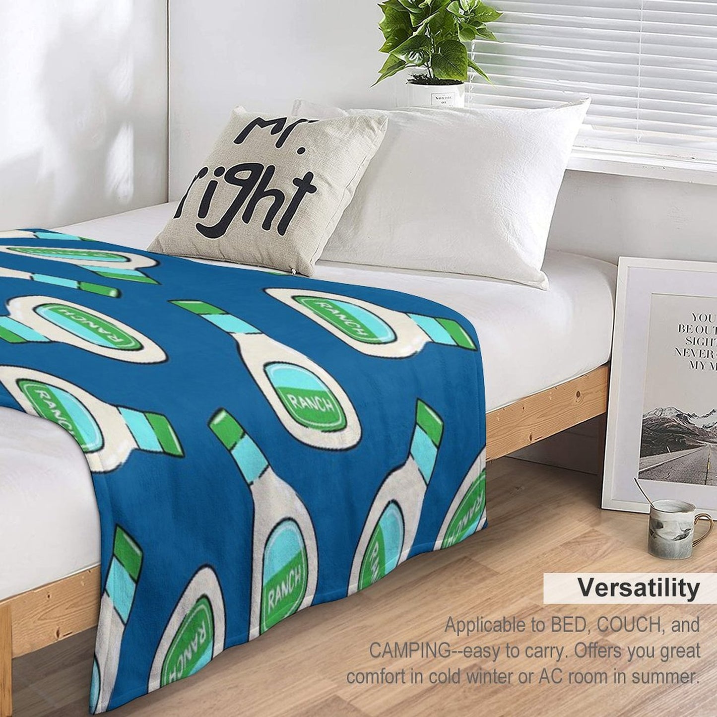 Ranch - Salad Dressing Bottle (blue) Throw Blanket