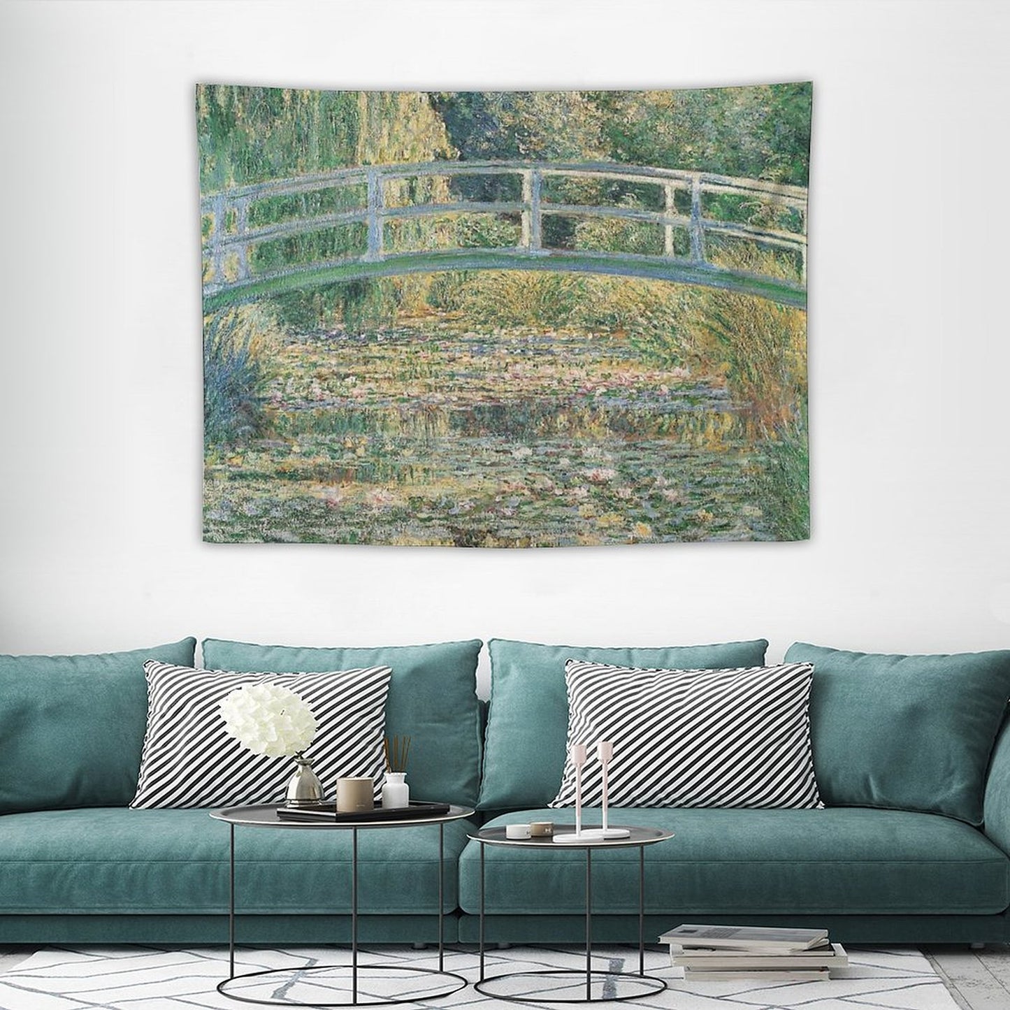 HD. The Water Lily Pond by Claude Monet Tapestry