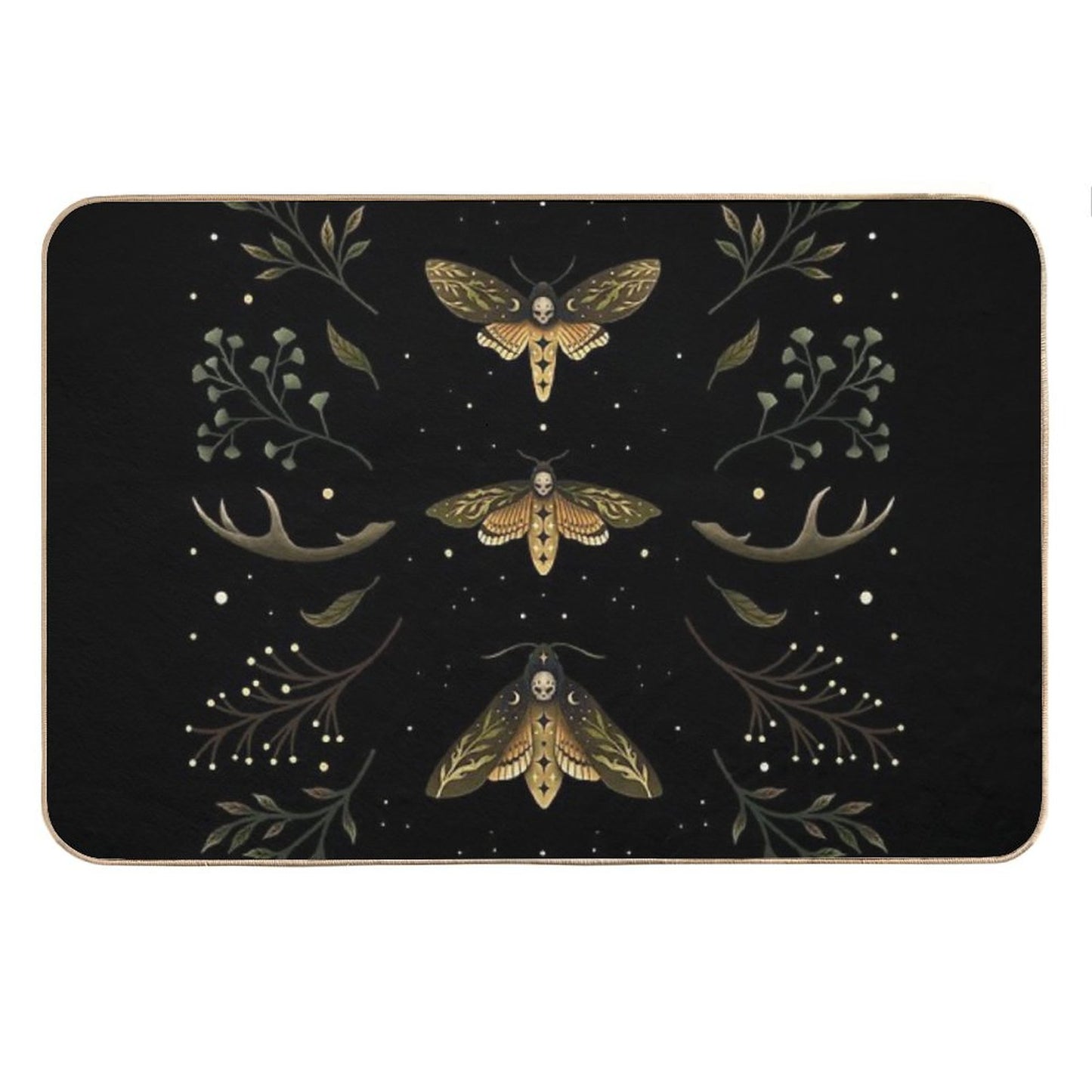 Death Head Moths Night Bath Mat