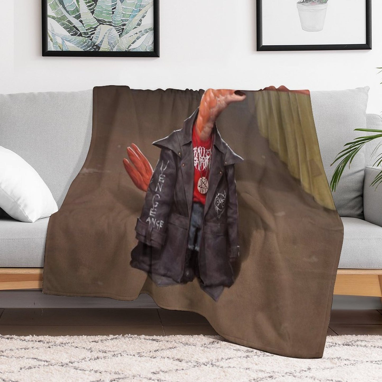 Shrimp Smiling Friends Throw Blanket
