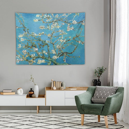 1890-Vincent Van Gogh-Almond Blossom-73.5x92 Tapestry