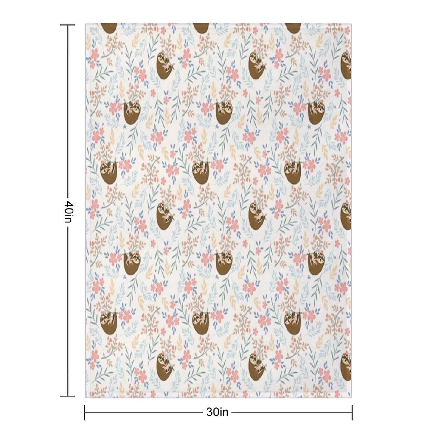 Baby Flower With Sloth Throw Blanket