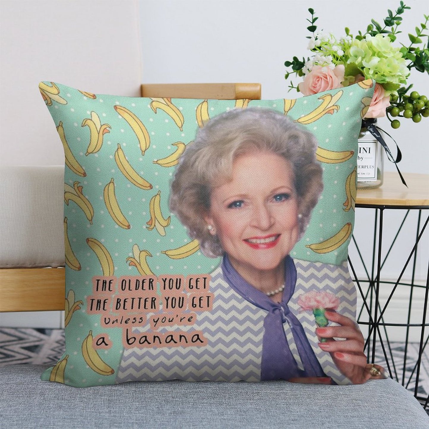 Rose Nylund 2 Linen Throw Pillow Cover