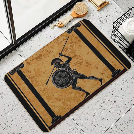 GREEK Ancient 470 B.C. Frieze of A Soldier Print Bath Mat