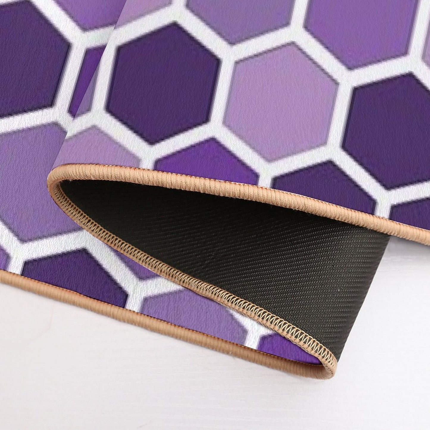 Shades Of Purple Hexagonal Pattern Bath Mat