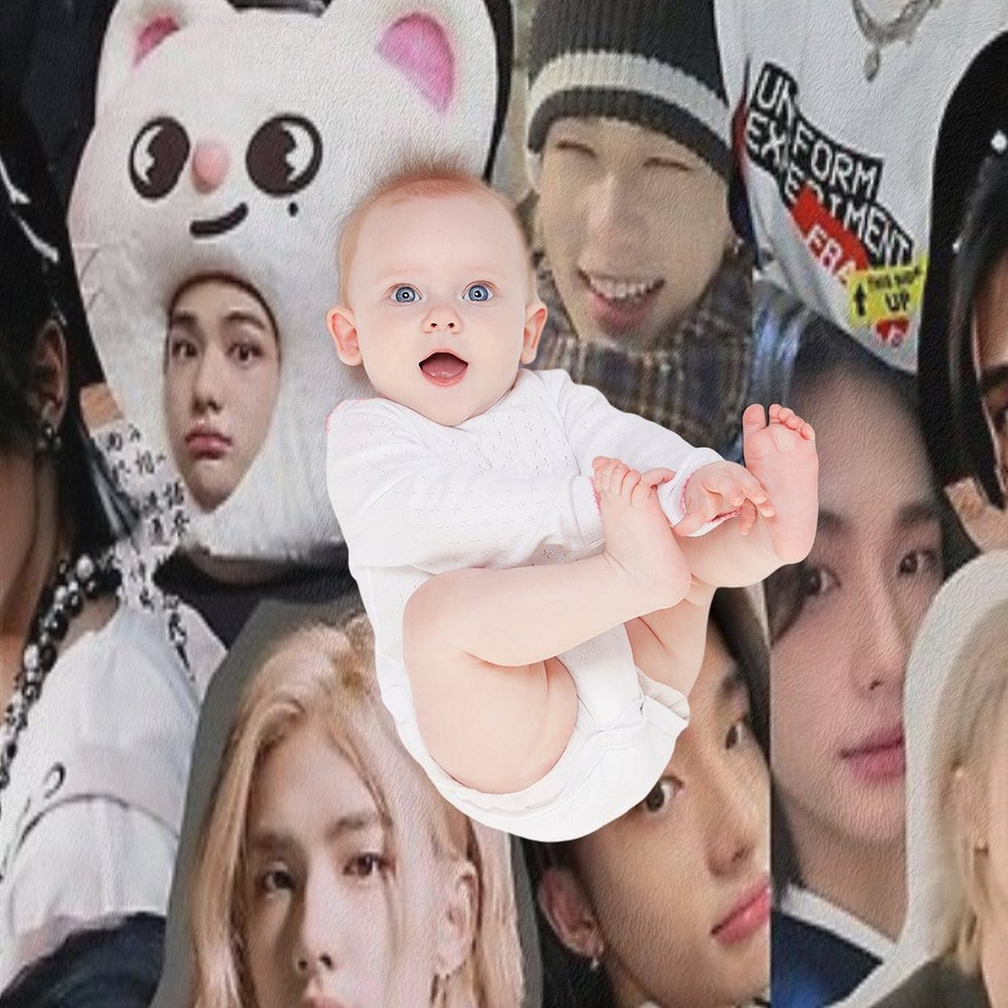 Hyunjin Collage Throw Blanket