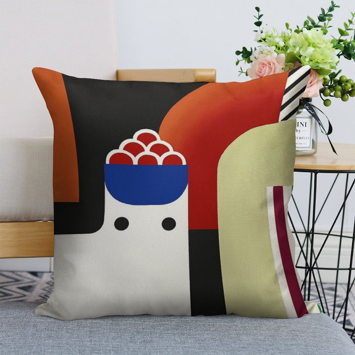Silly Cat Linen Throw Pillow Cover