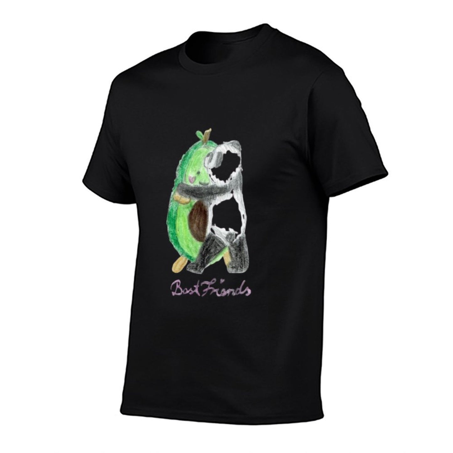 An Avocado And A Panda Hug Each Other Sweetly Cotton T-Shirt