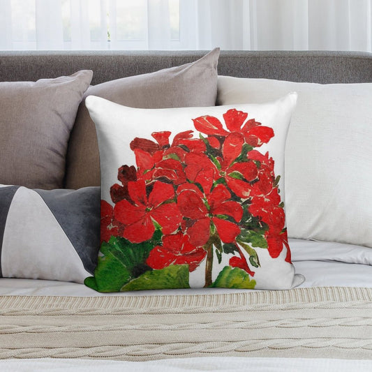 Red Geranium. Summer Geranium. Geranium Blossom. Soft Home Decor Throw Pillow