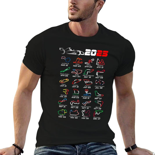 Calendar Formula Race Cars 2025 Circuits Colors Classic T-Shirt