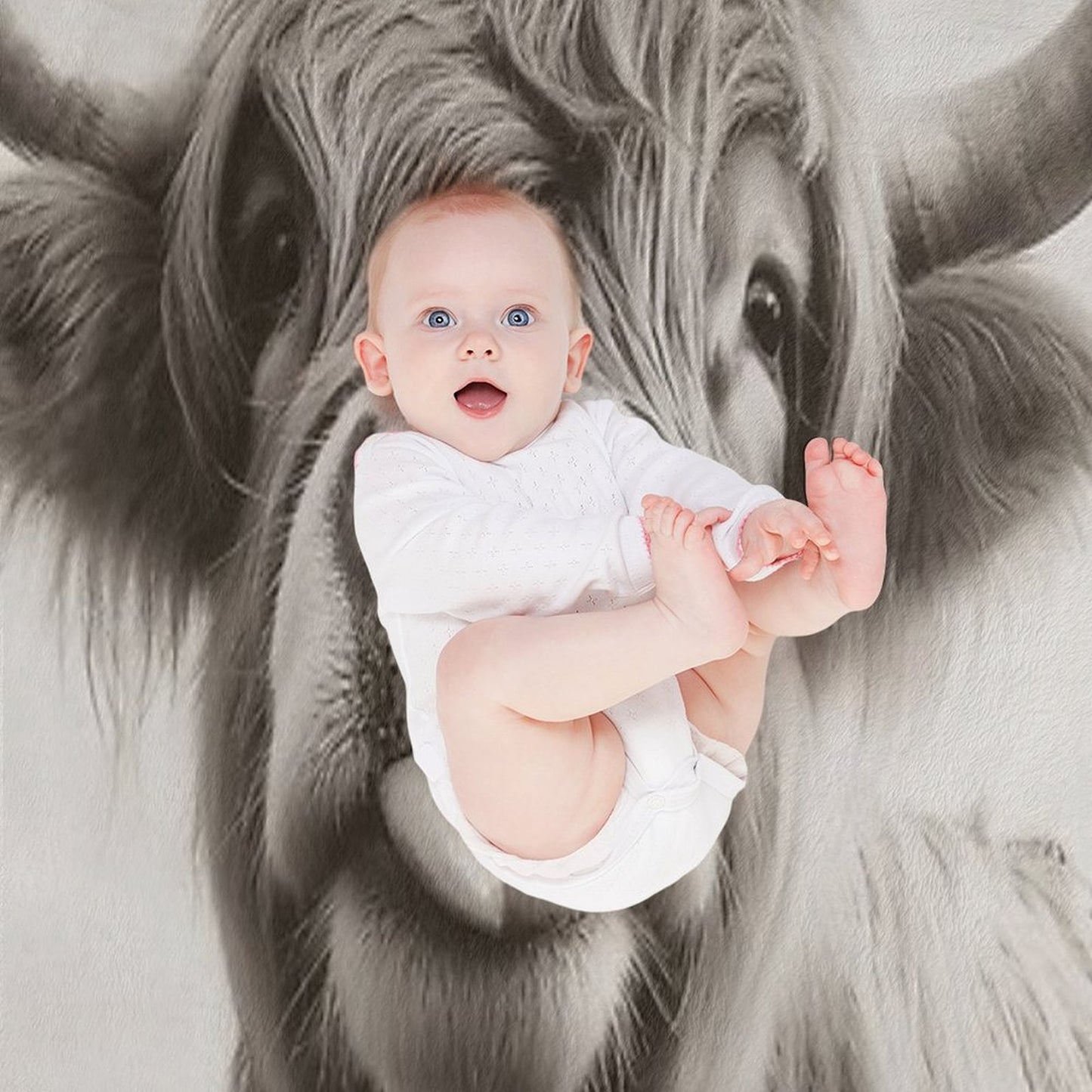 Cheeky Highland Cow Throw Blanket