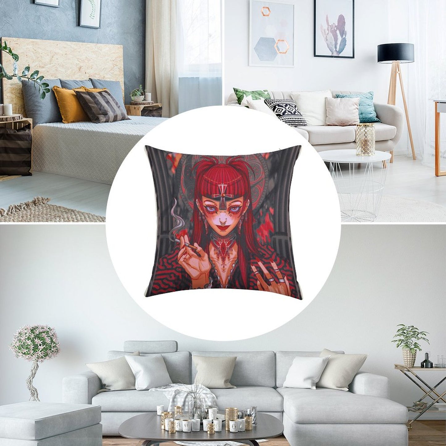 Darkness Linen Throw Pillow Cover