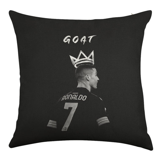 Cristiano Ronaldo Goat Linen Throw Pillow Cover