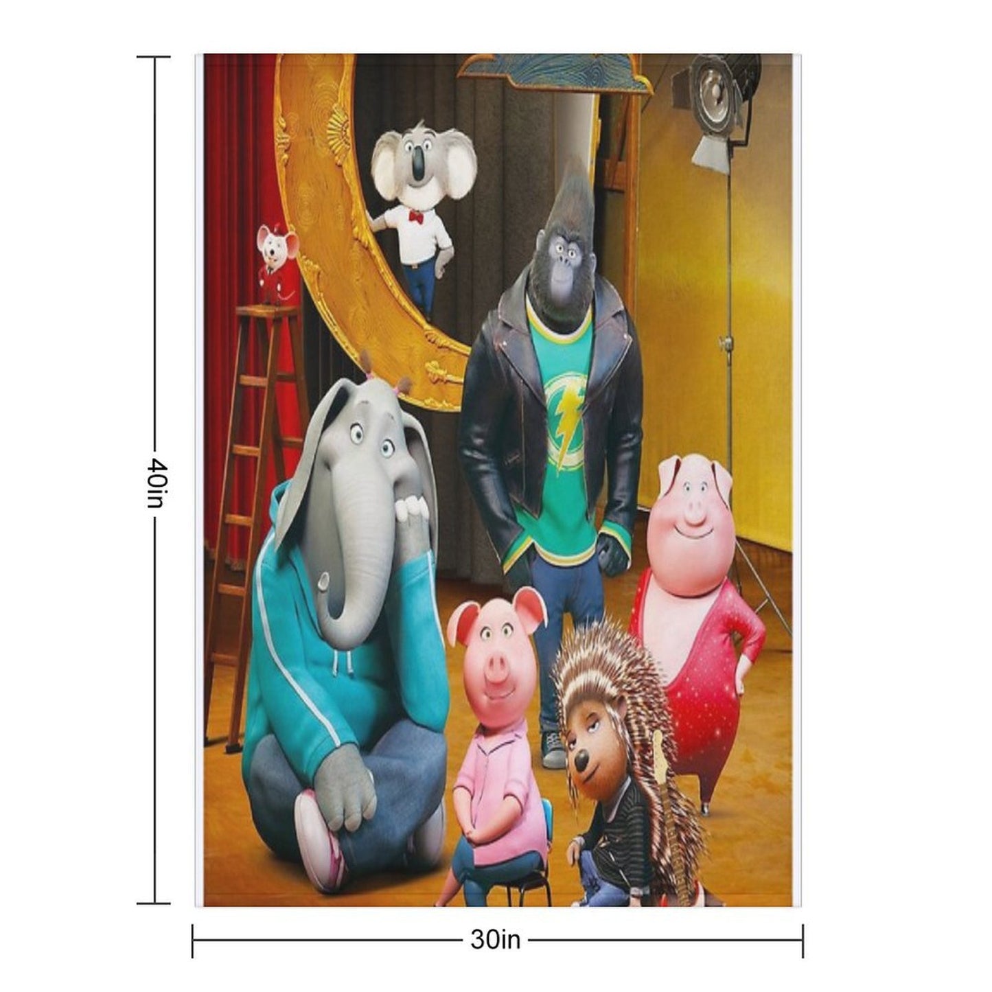 Sing (2016) Movie Poster Throw Blanket