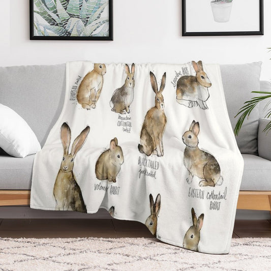 Rabbits & Hares Throw Blanket