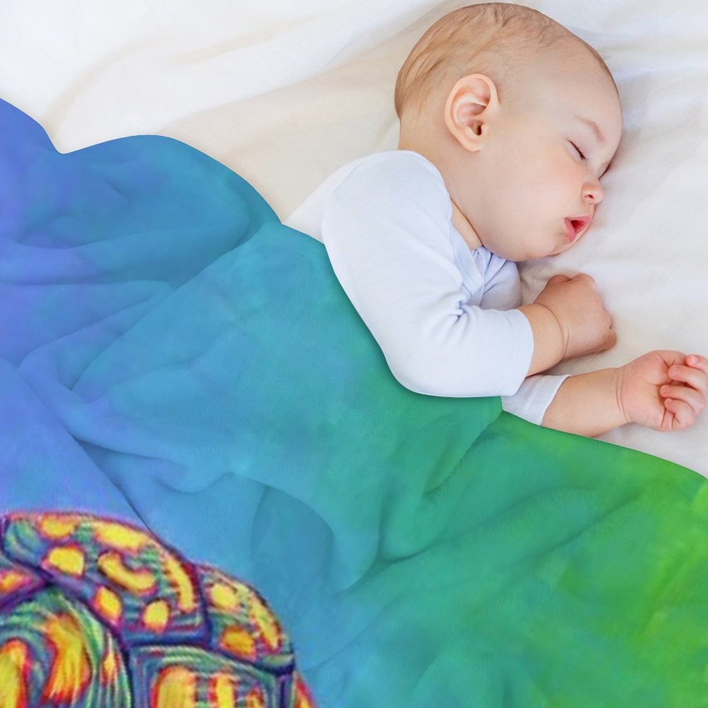 Rainbow Eastern Box Turtle Throw Blanket
