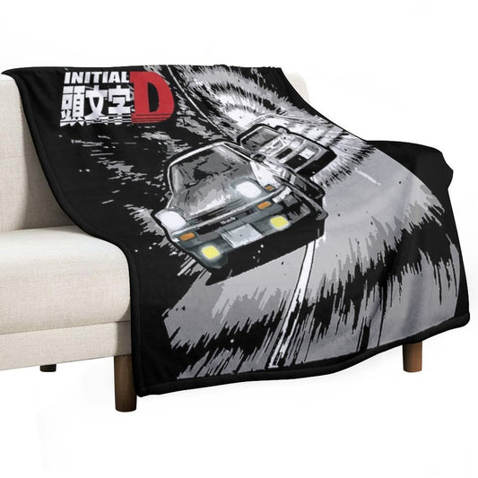 Initial D - Mountain Drift Racing Tandem AE86 Vs EVO 6 Throw Blanket