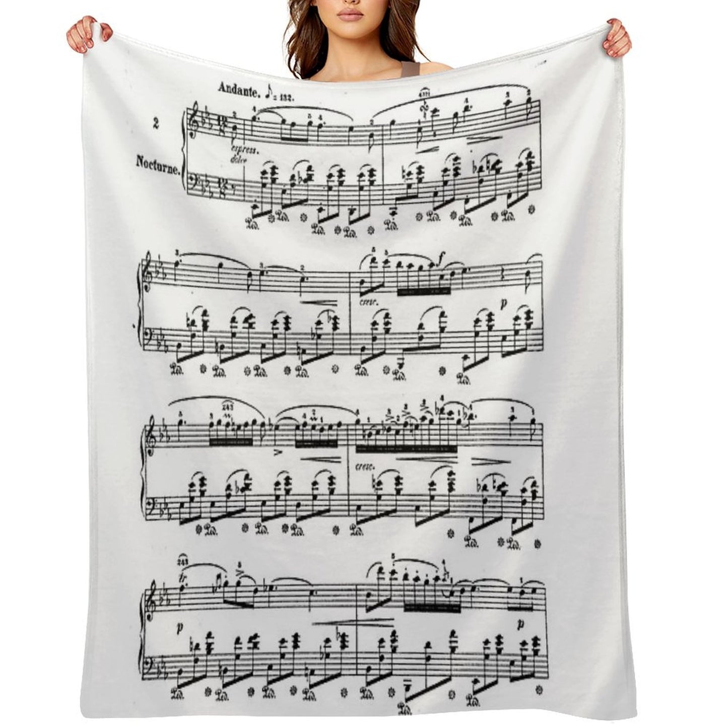 Chopin Nocturne Throw Blanket