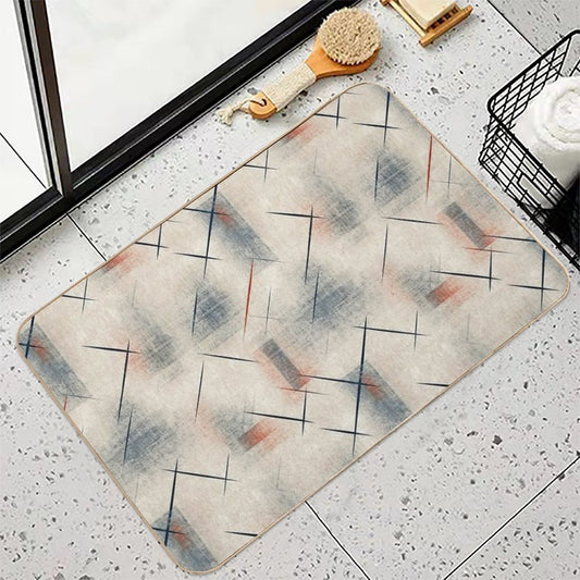 Retro Abstract Geometric Pattern – Mid Century Modern Art Durable Bath Mat