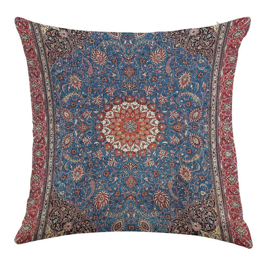 Sarouk Antique Persian Rug Print Linen Throw Pillow Cover