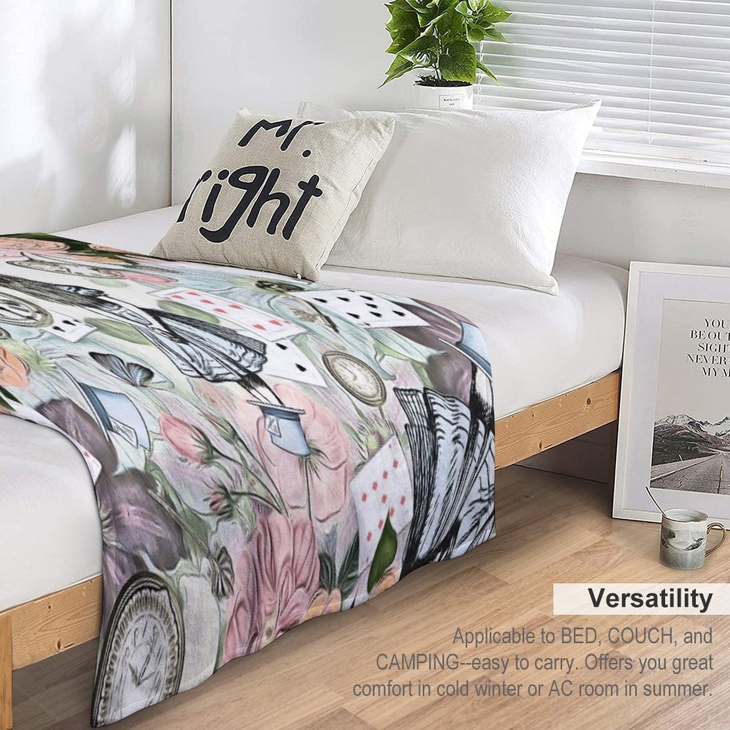 Alice In Wonderland Collage Throw Blanket