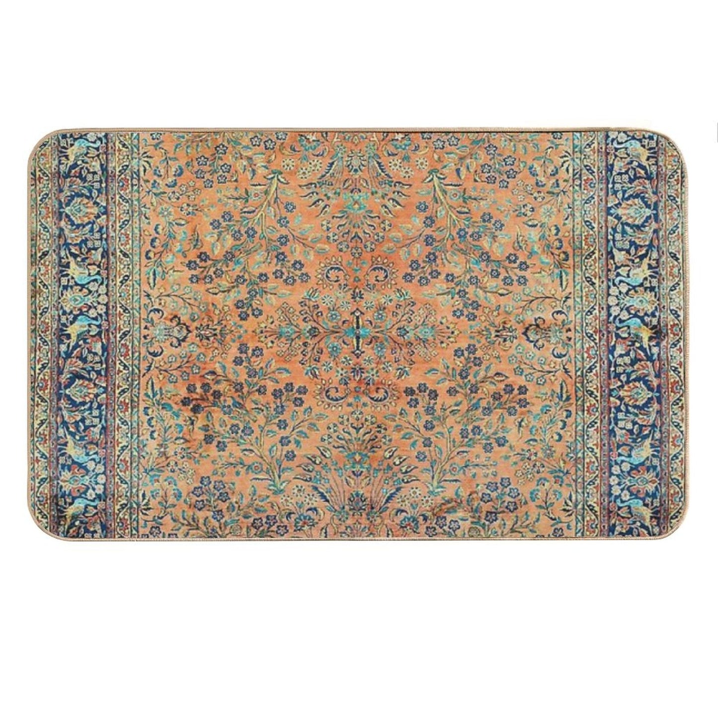 Manchester Kashan Floral Persian Carpet Print Bath Mat