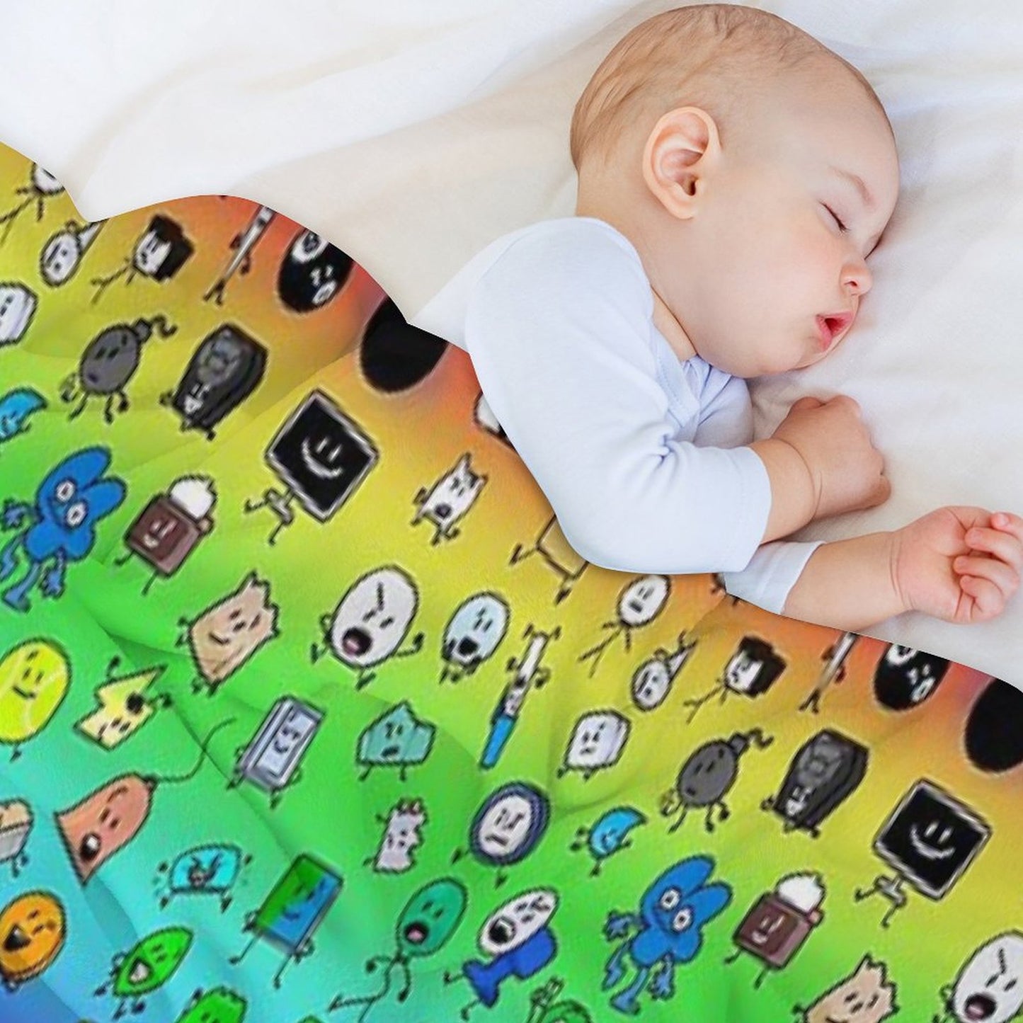 BFDI All Characters (Rainbow) Throw Blanket