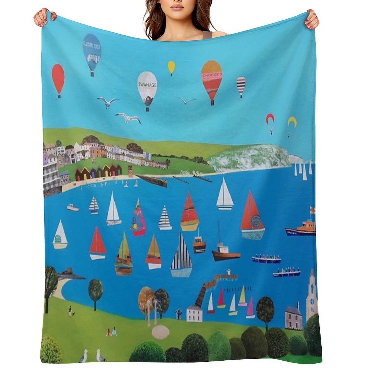 Swanage, Dorset Throw Blanket