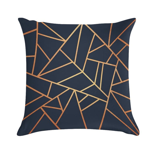 Copper And Midnight Navy Soft Bedroom Essential Throw Pillow