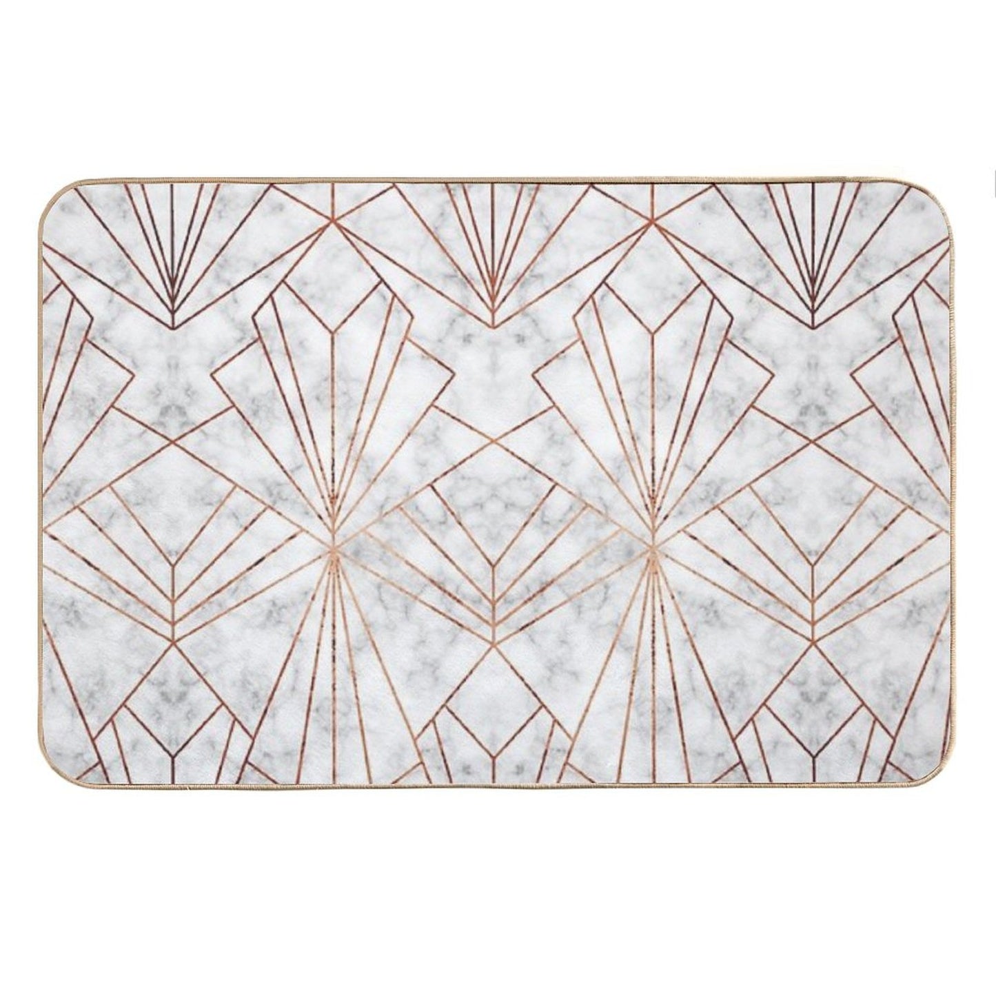 Art Deco Marble & Copper - Large Scale Bath Mat