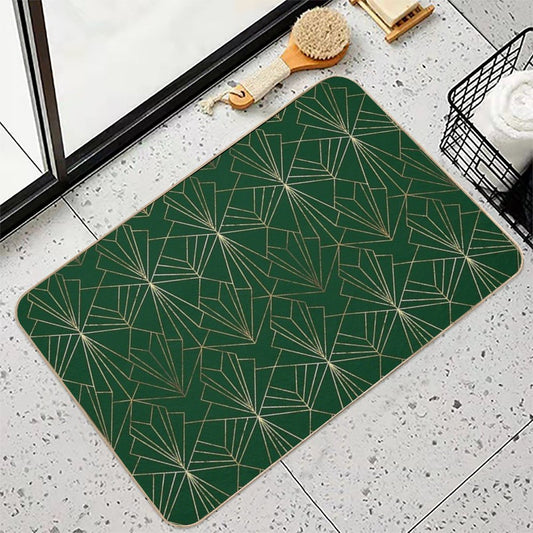 Art Deco in Emerald Green Bath Mat