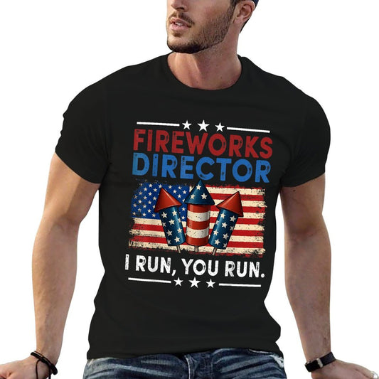 Fireworks Director I Run You Run 4th Of July Men Boys Eco-friendly Material T-Shirt