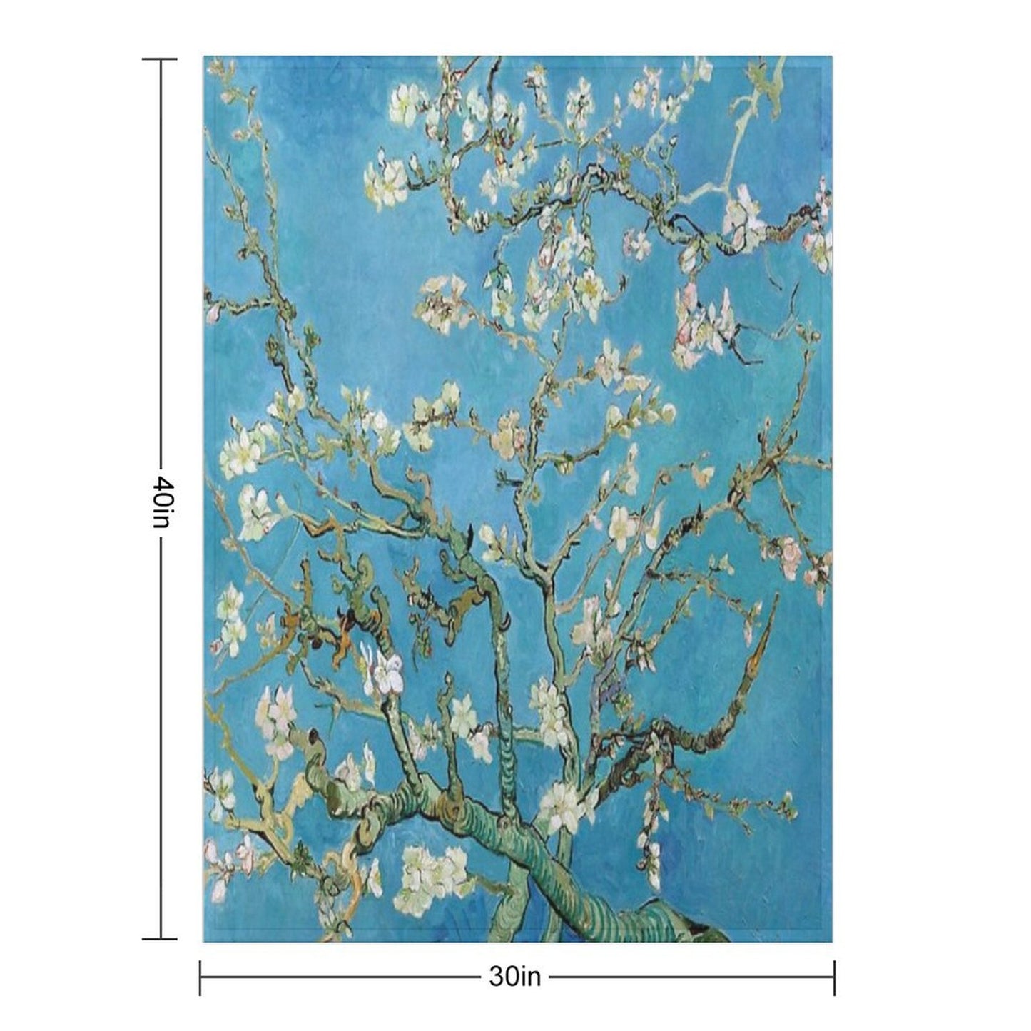 1890-Vincent Van Gogh-Almond Blossom-73.5x92 Throw Blanket
