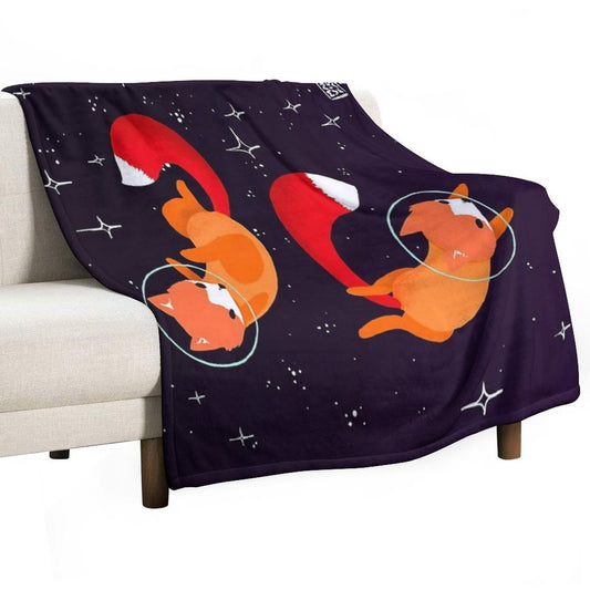 Space Foxes Throw Blanket