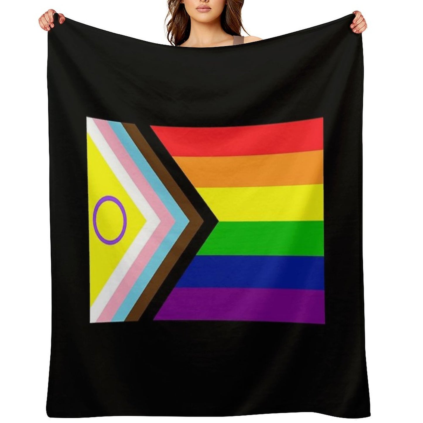 2021 Intersex-Inclusive Progress Pride Flag Throw Blanket