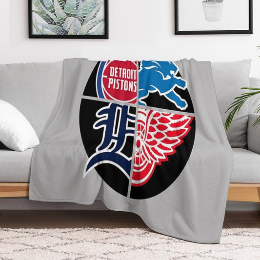 Detroit Sports Quad Throw Blanket
